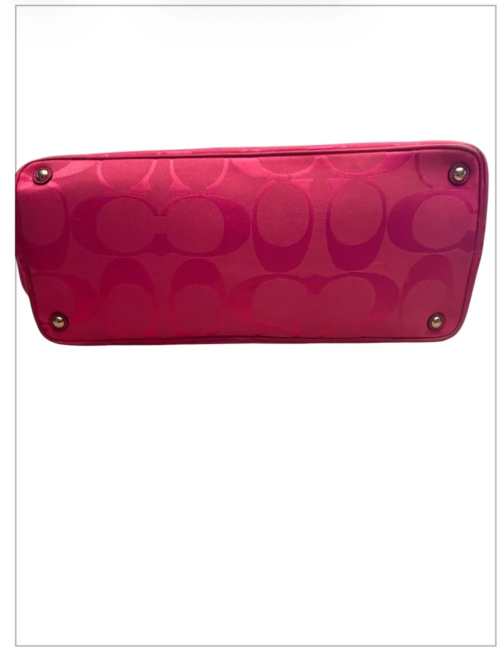 Coach Signature Laura Carryall in Magenta/Hot Pink. 14940